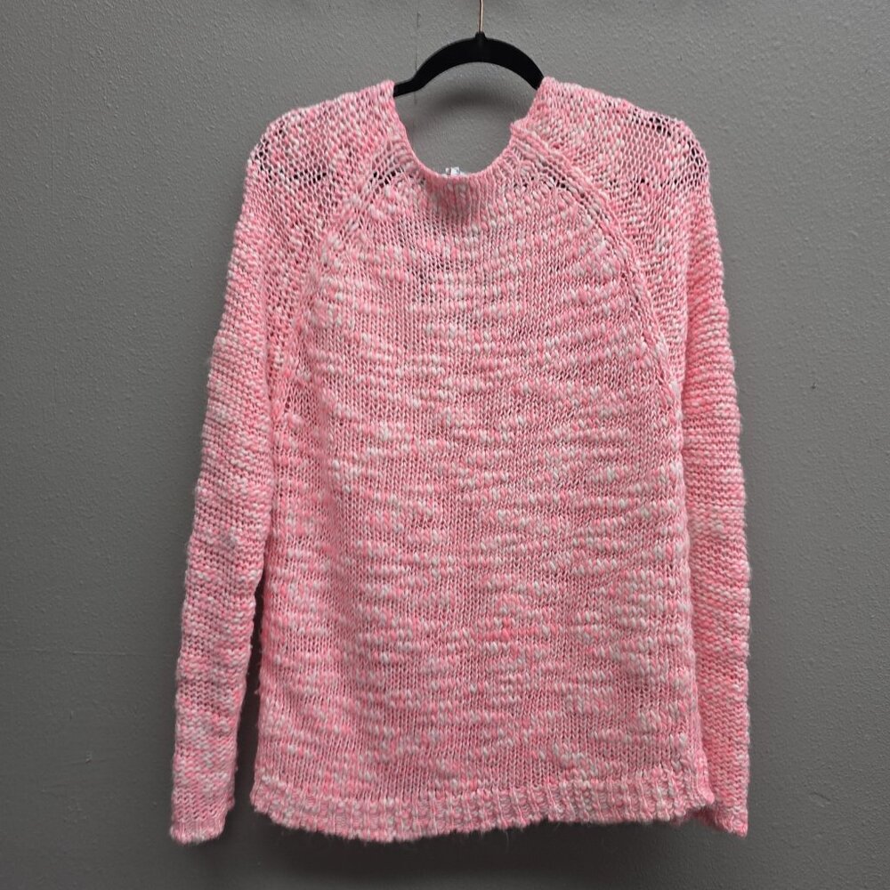 Aeropostale Sweater Womens Large Pink Wool Blend Cable Knit Chunky Pullover - Picture 4 of 10